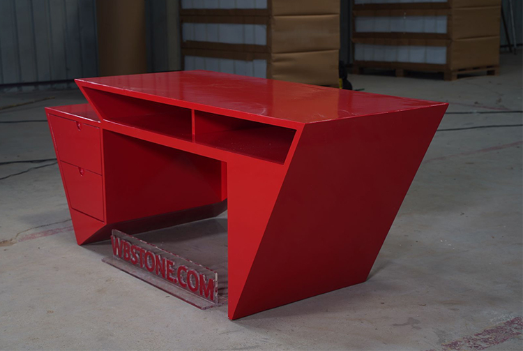 red small office desk