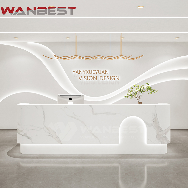 White marble deals reception desk