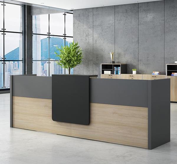 wood reception desk