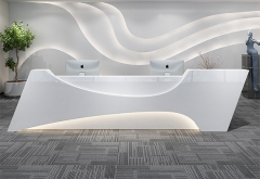 modern custom led  white reception desk design