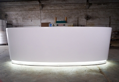 led lighting oval white marble medical spa reception desk