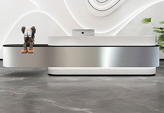 Simple modern white artificial marble reception desk