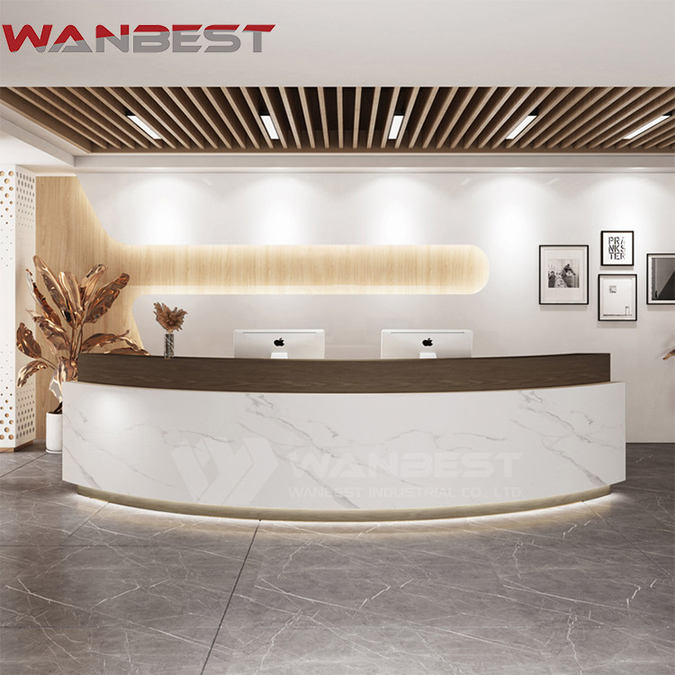 oval reception desk