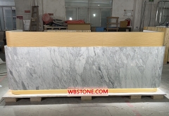 Semi curved natural marble reception desk office desk