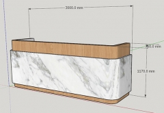 Semi curved natural marble reception desk office desk