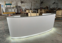 led lighting oval white marble medical spa reception desk