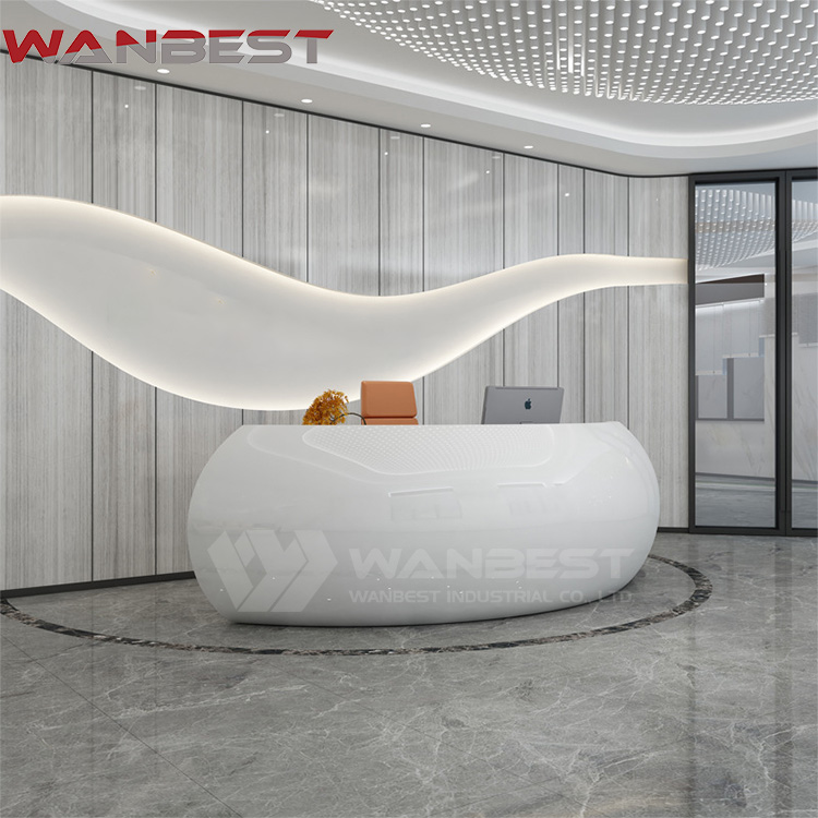 oval reception desk