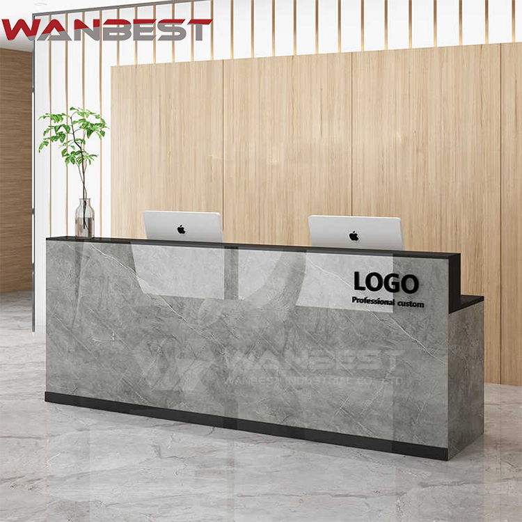 grey reception desk