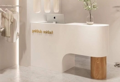 Modern white reception checkout counter for shops