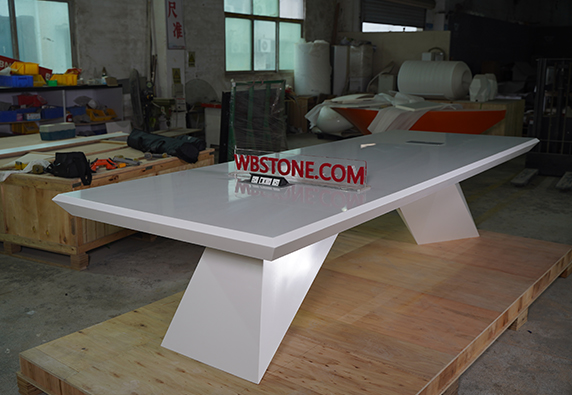 Newest White Square Solid Surface Conference Table