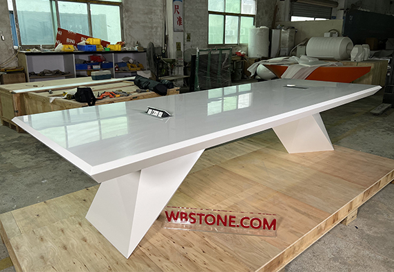 Newest White Square Solid Surface Conference Table