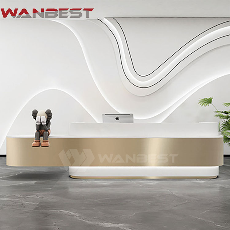 white reception desk