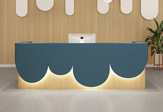 Cloud Artificial Marble Office White Reception Desk