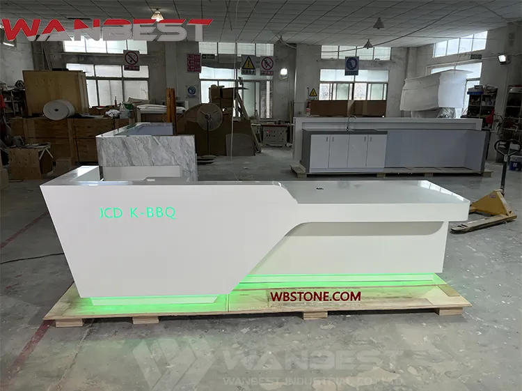 Illuminated reception desk design