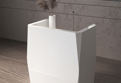 Shop display white rhombus reception desk cashier desk