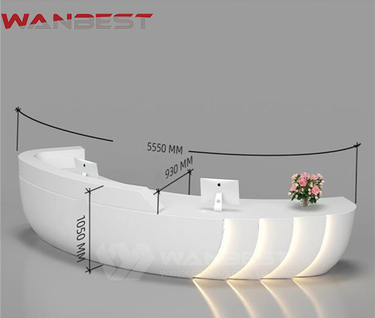 curved reception desk