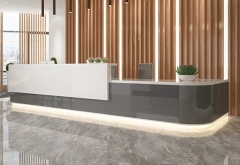 white business solid surface material reception desk