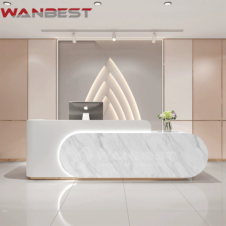 Popular White Reception Desk Design