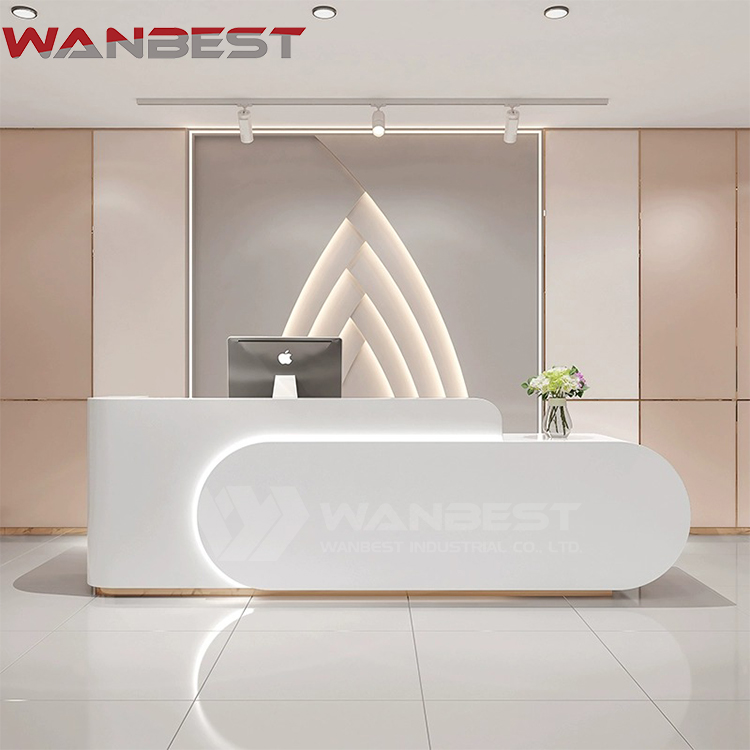 White LED Reception Desk