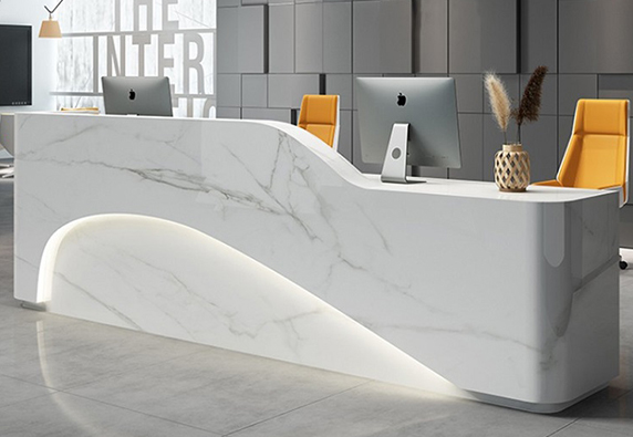 What are the Modern Business solid surface Reception Desk?
