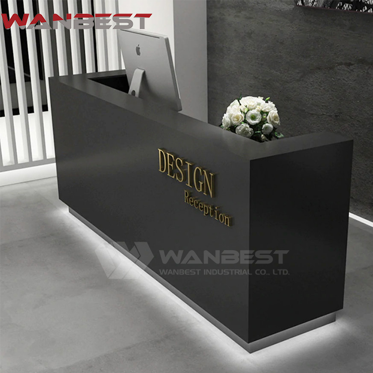 black reception desk design