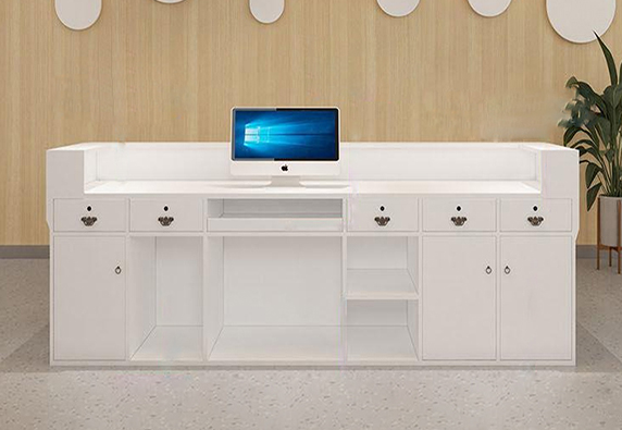 Cloud Artificial Marble Office White Reception Desk