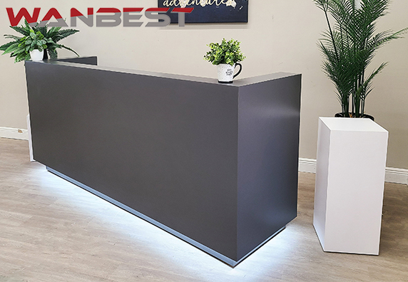 salon modern office black white reception desk desgin