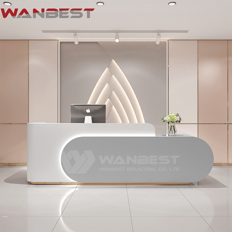 Modern White Reception Desk