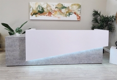 custom led rustic white modern 2 person reception desk