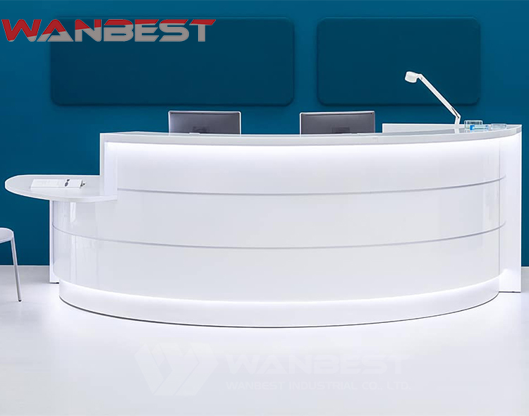 curved reception desk