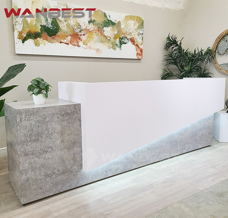 rustic reception desk