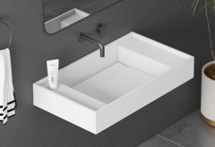 white solid surface commercial hand wash sink