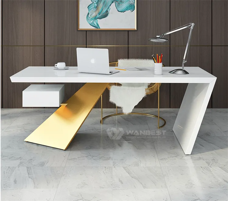 white office desk