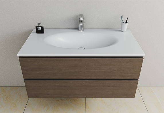 Solid surface material hotel pure white Washing sink