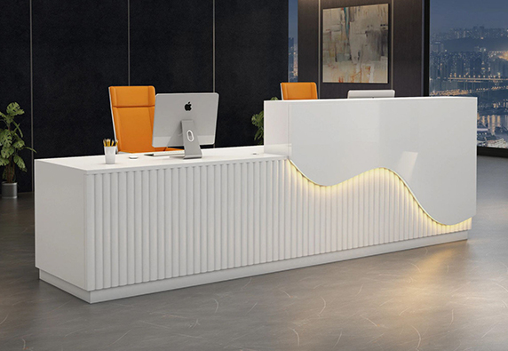 white led salon reception table desk for salon sale