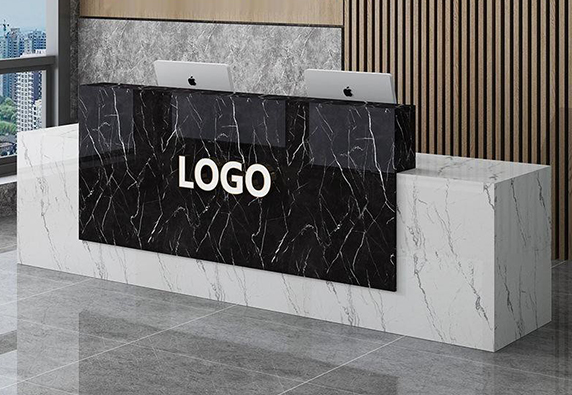 two person custom modern reception desk design for sale