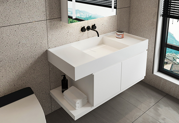 white solid surface commercial hand wash sink