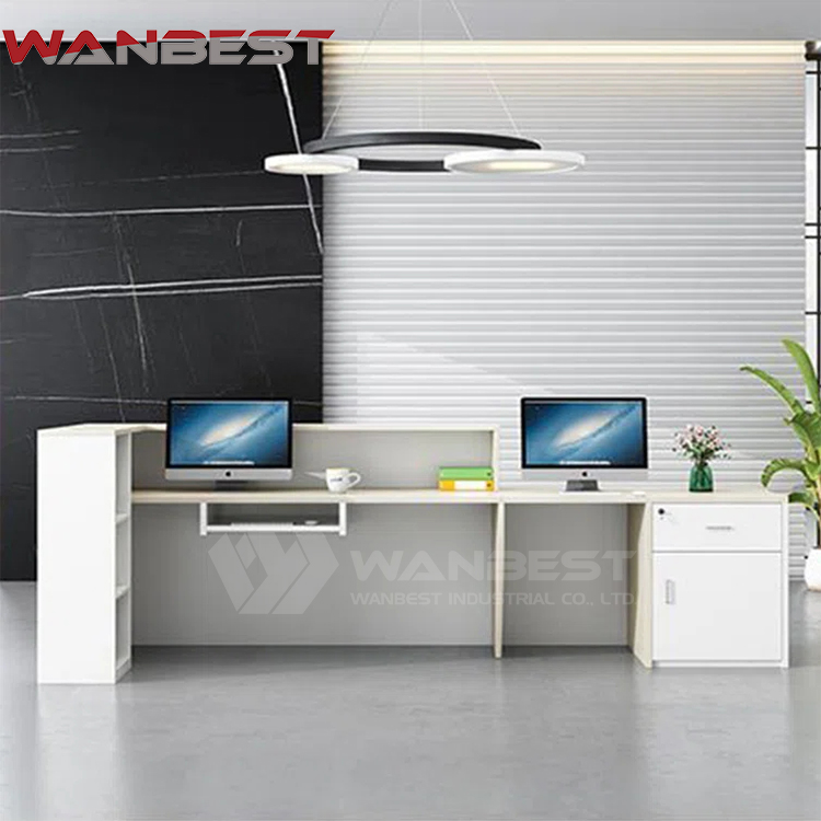 L shaped reception desk