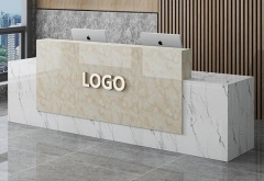 two person custom modern reception desk design for sale