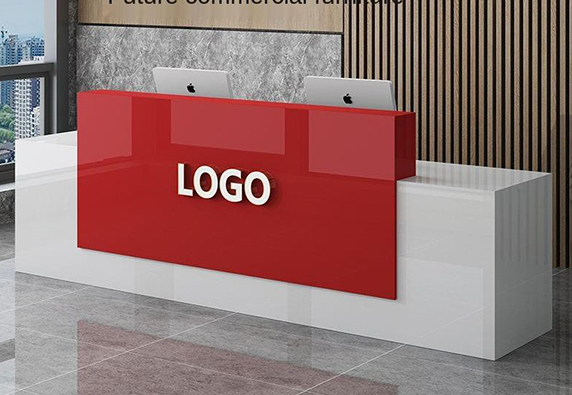 two person custom modern reception desk design for sale