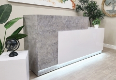 two person marble led custom reception desk for salons