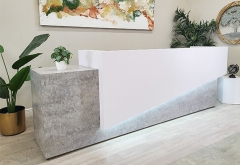 custom led rustic white modern 2 person reception desk