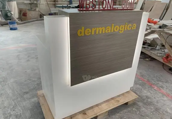 single salon white led small reception desk for salon