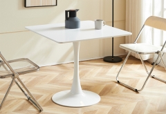 Modern white simple round small square dinning table