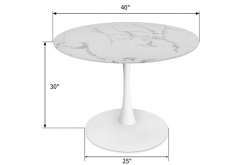 Simple round  marble top small circle dinning table