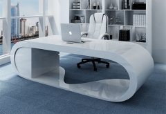 Executive white business with drawer marble office desk