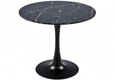 Modern black circle marble small round dinning table