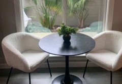 Modern black circle marble small round dinning table
