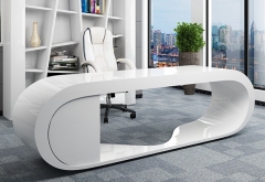 Executive white business with drawer marble office desk