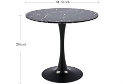 Modern black circle marble small round dinning table